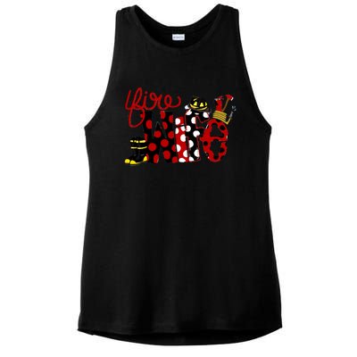 Firefighter Fire Wife Proud Hot Fire Hero Wives Gift Ladies PosiCharge Tri-Blend Wicking Tank