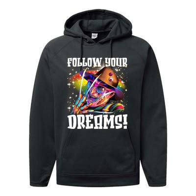 Freddy Follow Your Dream Rainbow Freddy Nightmare Horror Halloween Performance Fleece Hoodie