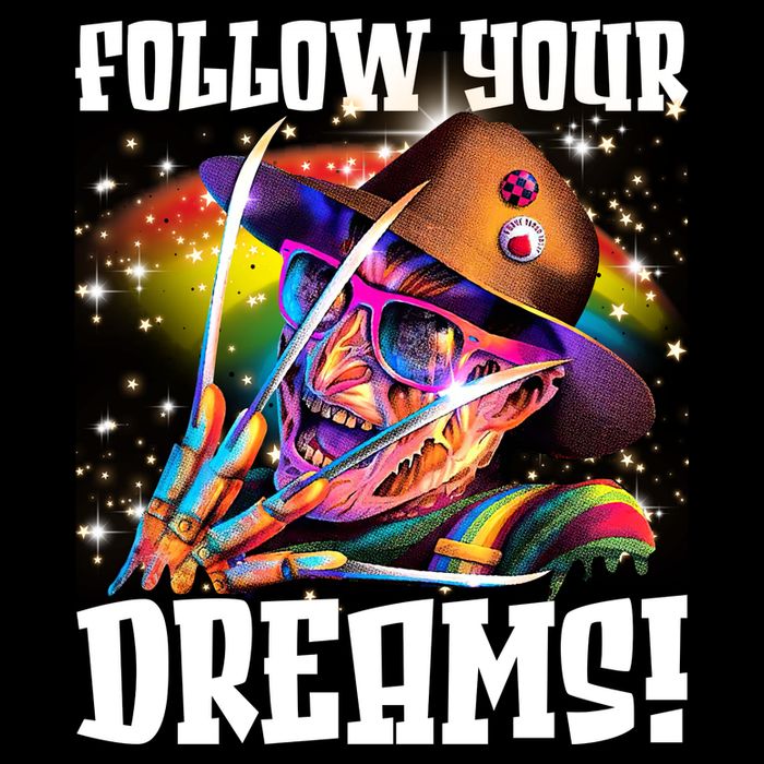 Freddy Follow Your Dream Rainbow Freddy Nightmare Horror Halloween Flatbill Hat