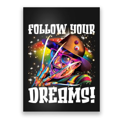 Freddy Follow Your Dream Rainbow Freddy Nightmare Horror Halloween Poster