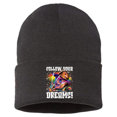 Freddy Follow Your Dream Rainbow Freddy Nightmare Horror Halloween Sustainable Knit Beanie