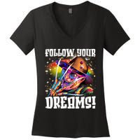 Freddy Follow Your Dream Rainbow Freddy Nightmare Horror Halloween Women's V-Neck T-Shirt