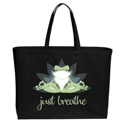 Funny Frog Yoga Meditation Tee Pilates Yoga Animals Lover Cotton Canvas Jumbo Tote