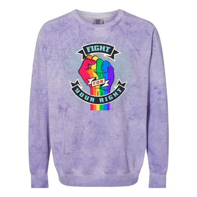 Fight For Your Right LGBT Pride Colorblast Crewneck Sweatshirt