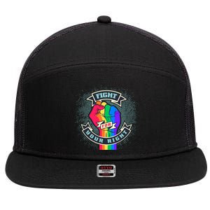 Fight For Your Right LGBT Pride 7 Panel Mesh Trucker Snapback Hat