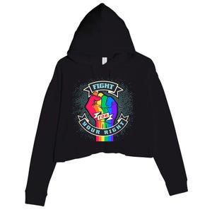 Fight For Your Right LGBT Pride Crop Fleece Hoodie