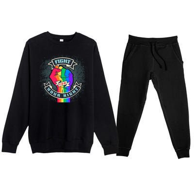 Fight For Your Right LGBT Pride Premium Crewneck Sweatsuit Set