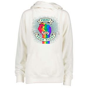 Fight For Your Right LGBT Pride Womens Funnel Neck Pullover Hood