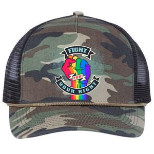 Fight For Your Right LGBT Pride Retro Rope Trucker Hat Cap