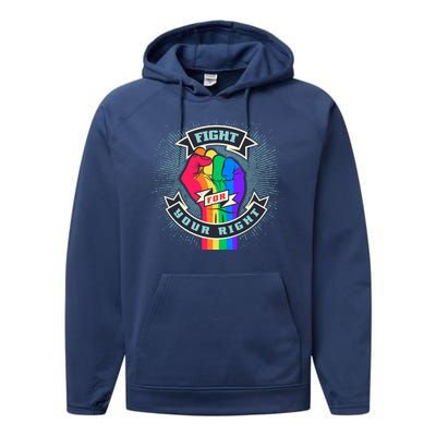 Fight For Your Right LGBT Pride Performance Fleece Hoodie