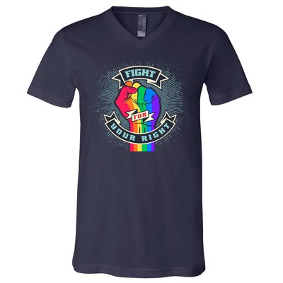 Fight For Your Right LGBT Pride V-Neck T-Shirt