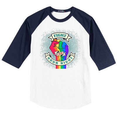 Fight For Your Right LGBT Pride Baseball Sleeve Shirt