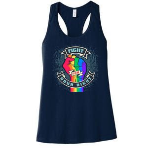 Fight For Your Right LGBT Pride Women's Racerback Tank