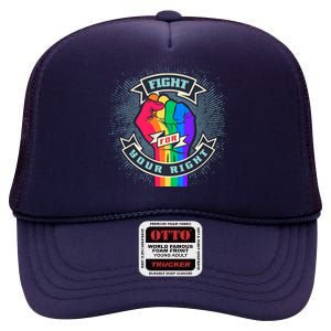 Fight For Your Right LGBT Pride High Crown Mesh Back Trucker Hat