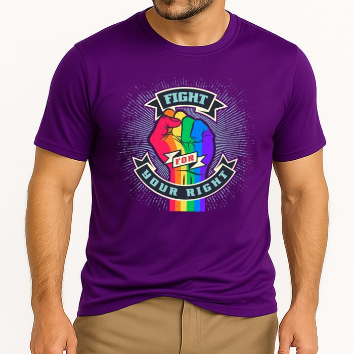 Fight For Your Right LGBT Pride Cooling Performance Crew T-Shirt