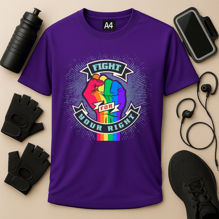 Fight For Your Right LGBT Pride Cooling Performance Crew T-Shirt