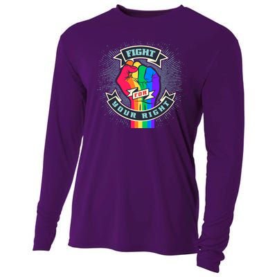 Fight For Your Right LGBT Pride Cooling Performance Long Sleeve Crew