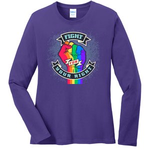 Fight For Your Right LGBT Pride Ladies Long Sleeve Shirt