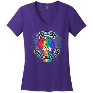 Fight For Your Right LGBT Pride Women's V-Neck T-Shirt