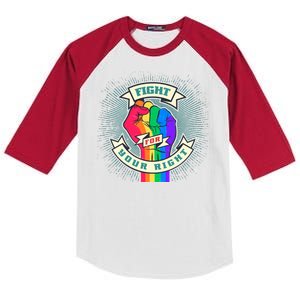 Fight For Your Right LGBT Pride Kids Colorblock Raglan Jersey