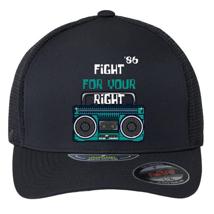 Fight For Your Right Ghetto Blaster Pop Band Musician Flexfit Unipanel Trucker Cap