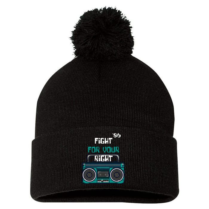 Fight For Your Right Ghetto Blaster Pop Band Musician Pom Pom 12in Knit Beanie