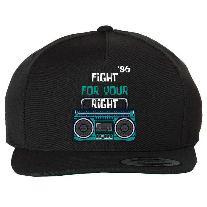 Fight For Your Right Ghetto Blaster Pop Band Musician Wool Snapback Cap