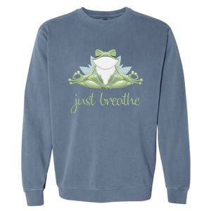 Funny Frog Yoga Meditation Tee Pilates Yoga Animals Lover Garment-Dyed Sweatshirt