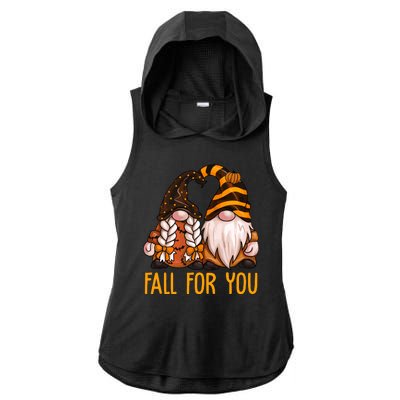 Fall For You Gnome Cute Ladies PosiCharge Tri-Blend Wicking Draft Hoodie Tank