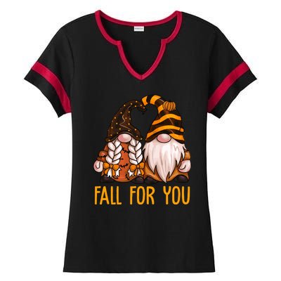 Fall For You Gnome Cute Ladies Halftime Notch Neck Tee