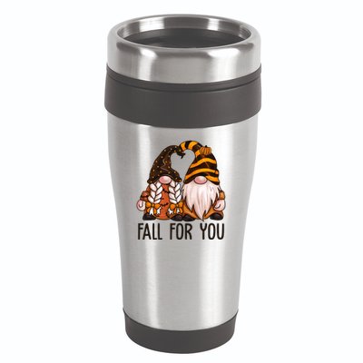 Fall For You Gnome Cute 16oz Travel Tumbler
