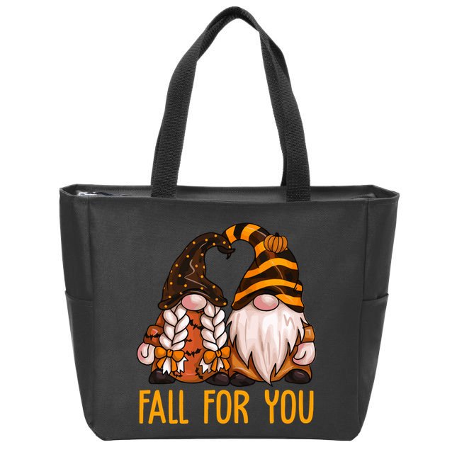 Fall For You Gnome Cute Zip Tote Bag