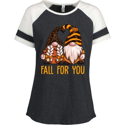 Fall For You Gnome Cute Enza Ladies Jersey Colorblock Tee