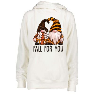 Fall For You Gnome Cute Womens Funnel Neck Pullover Hood