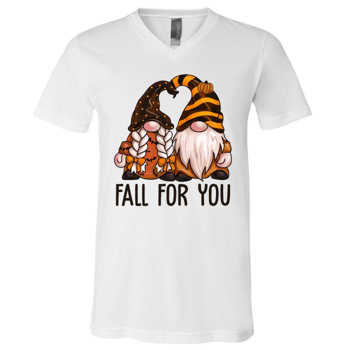 Fall For You Gnome Cute V-Neck T-Shirt