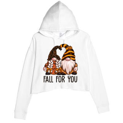 Fall For You Gnome Cute Crop Fleece Hoodie