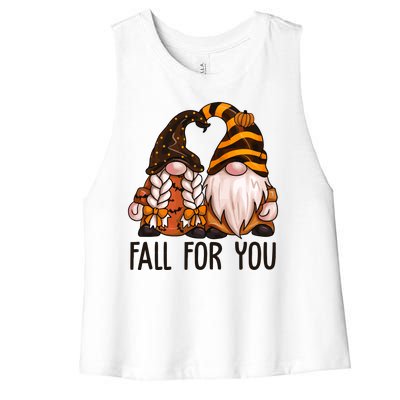 Fall For You Gnome Cute Women's Racerback Cropped Tank