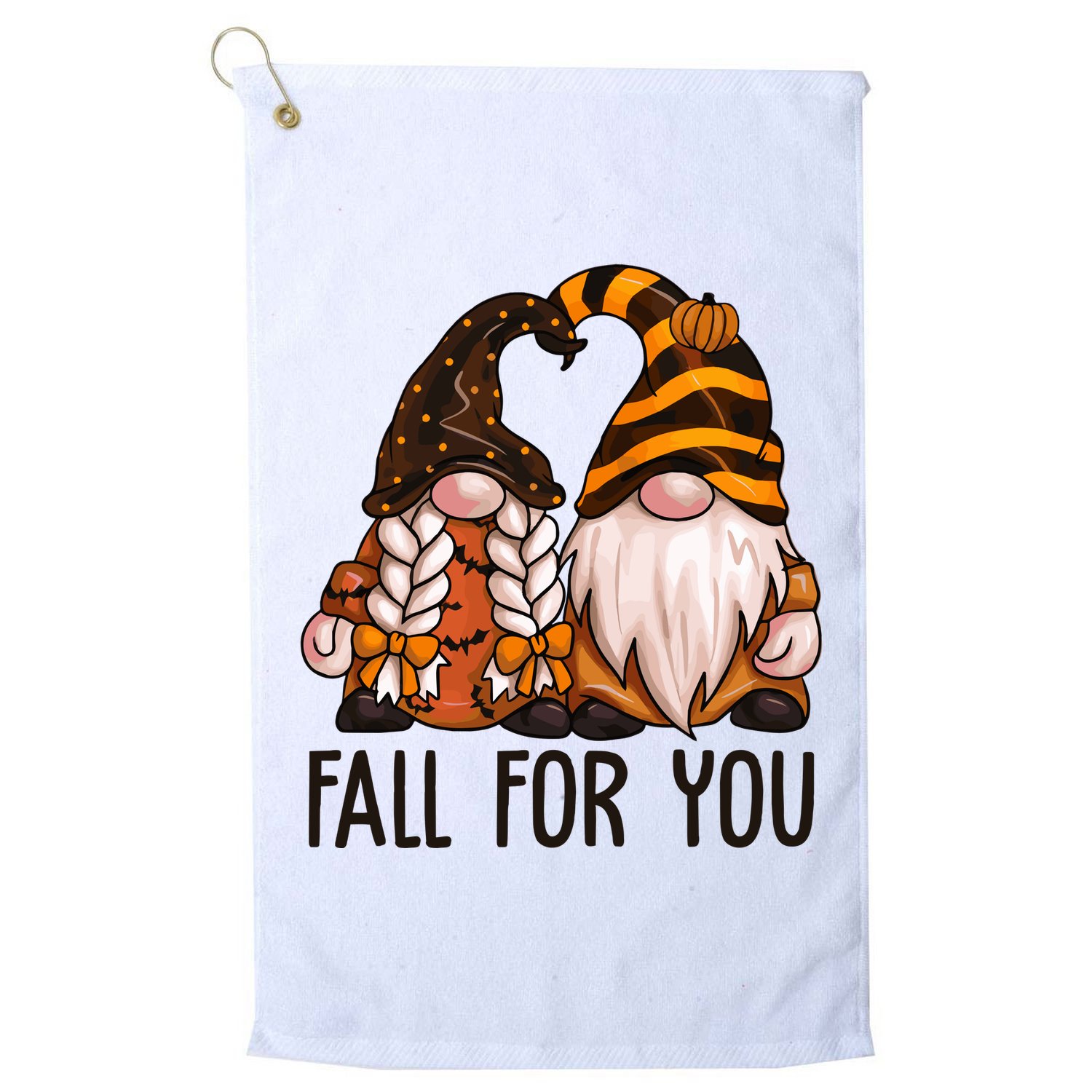 Fall For You Gnome Cute Golf Towel