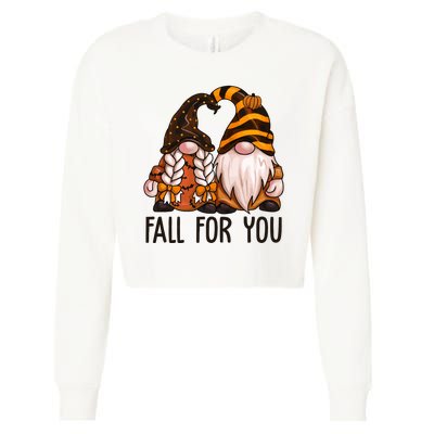 Fall For You Gnome Cute Cropped Pullover Crew