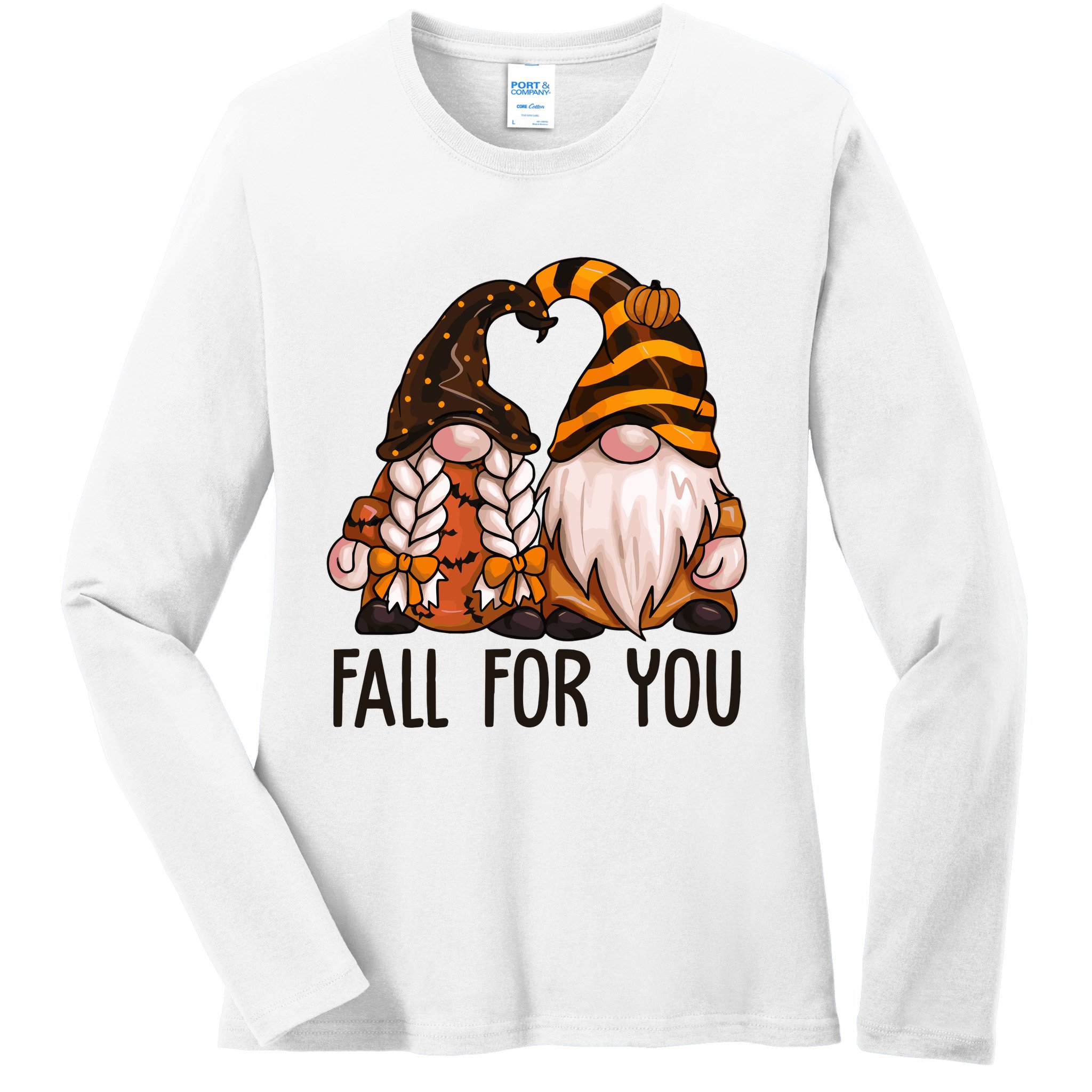 Fall For You Gnome Cute Ladies Long Sleeve Shirt