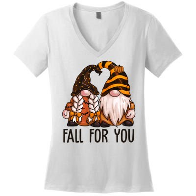 Fall For You Gnome Cute Women's V-Neck T-Shirt