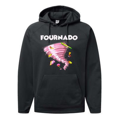 Fournado Four Year Old 4th Birthday Tornado Performance Fleece Hoodie