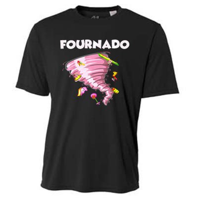 Fournado Four Year Old 4th Birthday Tornado Cooling Performance Crew T-Shirt