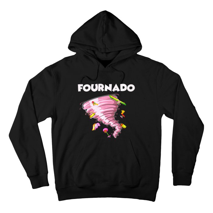 Fournado Four Year Old 4th Birthday Tornado Hoodie