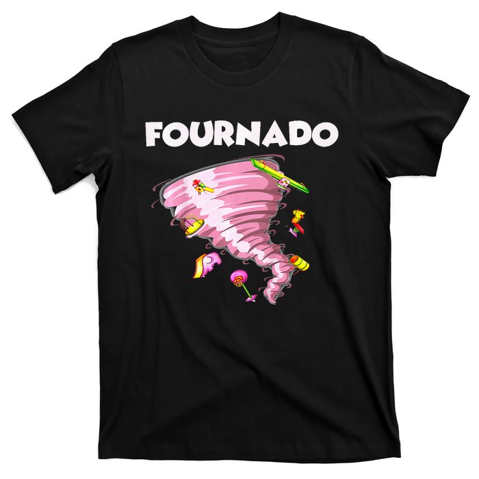 Fournado Four Year Old 4th Birthday Tornado T-Shirt