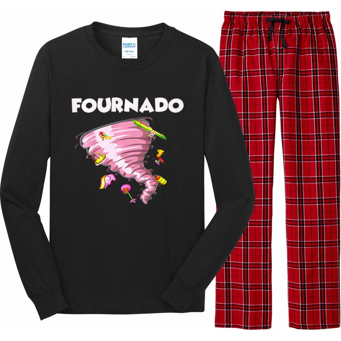 Fournado Four Year Old 4th Birthday Tornado Long Sleeve Pajama Set