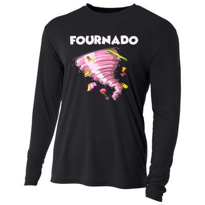 Fournado Four Year Old 4th Birthday Tornado Cooling Performance Long Sleeve Crew