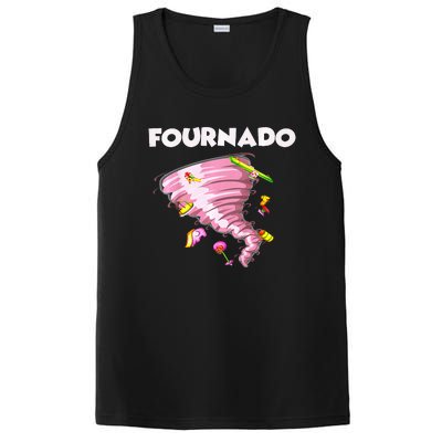 Fournado Four Year Old 4th Birthday Tornado PosiCharge Competitor Tank