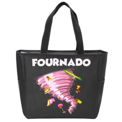 Fournado Four Year Old 4th Birthday Tornado Zip Tote Bag