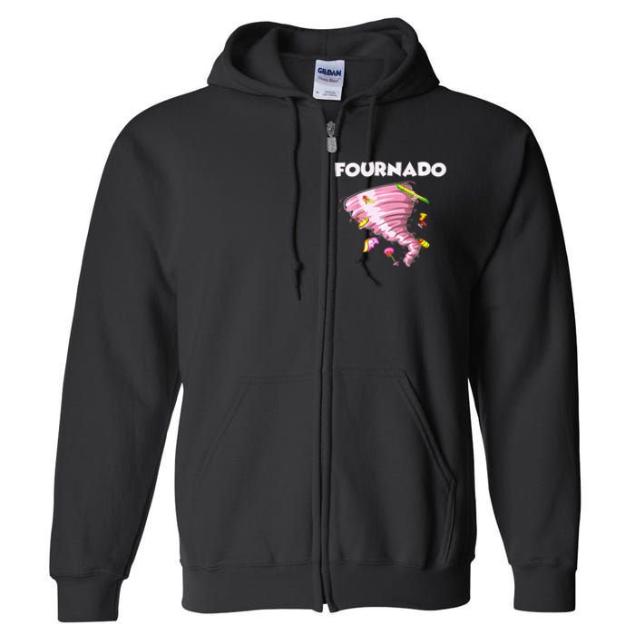 Fournado Four Year Old 4th Birthday Tornado Full Zip Hoodie